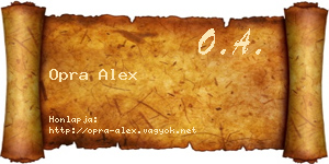 Opra Alex névjegykártya